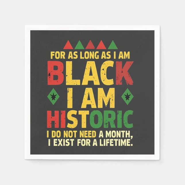 Servilleta De Papel Mientras sea negro, soy histórico (Anverso)