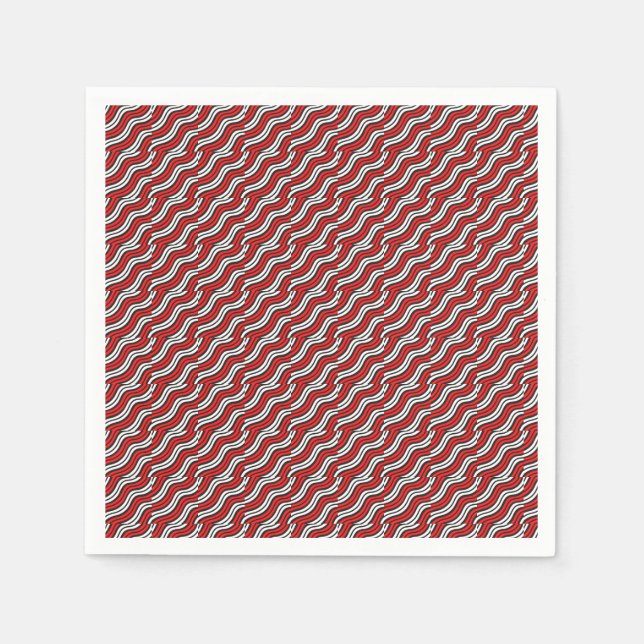 Servilleta De Papel Mikitez redwhite candycane ChristmasPattern (Anverso)