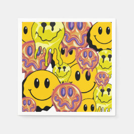 Servilleta De Papel Mikitiez Cojín decorativo Smileyface jardín amaril