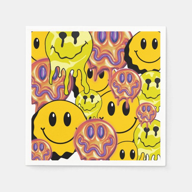 Servilleta De Papel Mikitiez Cojín decorativo Smileyface jardín amaril (Anverso)