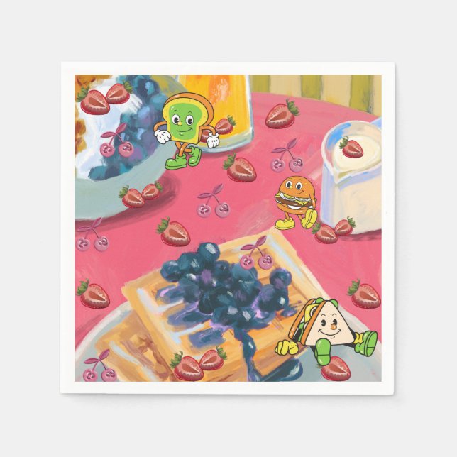 Servilleta De Papel Mikitiez fresa yogert usaflag frutilla (Anverso)