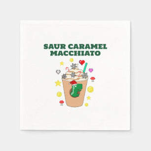 Servilleta De Papel Mikitiez Trex dinosaur icedcoffee caramelo xmas