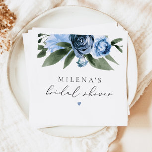 Servilleta De Papel MILENA Dusty Blue Floral Bridal Shower