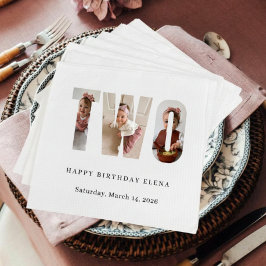 Servilleta De Papel Milestone Birthday Photo Collage Party Napkins