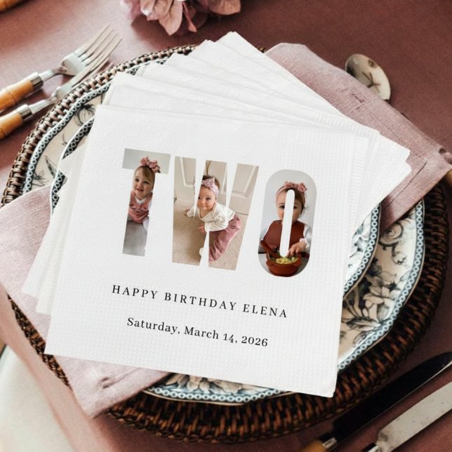 Servilleta De Papel Milestone Birthday Photo Collage Party Napkins (Subido por el creador)