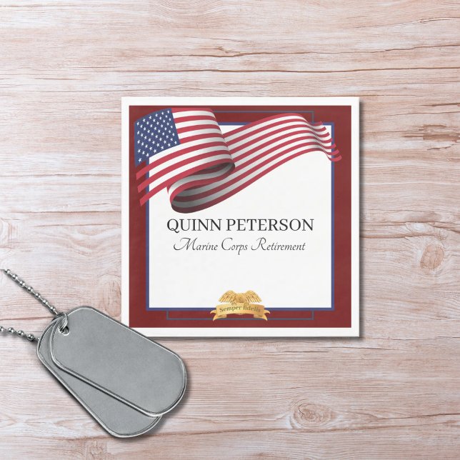 Servilleta De Papel Military Retirement Flag Gold Crest Elegant (Subido por el creador)