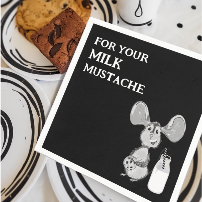 Servilleta De Papel Milk Mustache Mouse First Birthday (Subido por el creador)