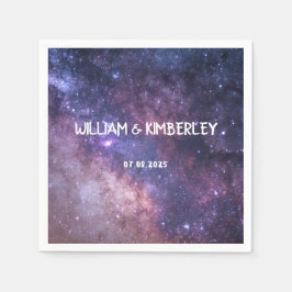 Servilleta De Papel Milky Way Stars Sky Galaxy Elegant Wedding