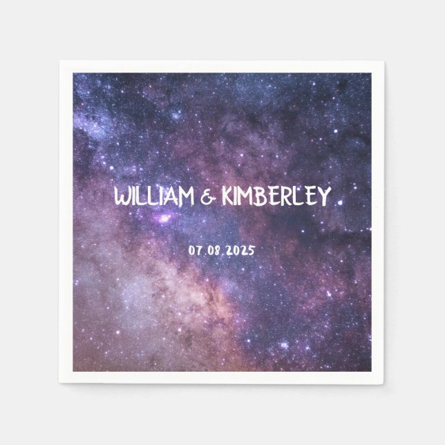 Servilleta De Papel Milky Way Stars Sky Galaxy Elegant Wedding (Anverso)