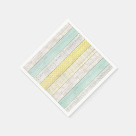 Servilleta De Papel Mimbre geométrico boho de madera rústica y amarill