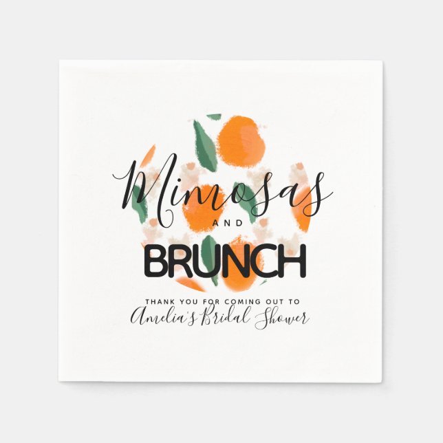 Servilleta De Papel Mimosa Brunch Hand Drake Bridal Shower (Anverso)