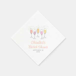 Servilleta De Papel Mimosa Champagne Bellini Melocotón Desayuno Nupcia
