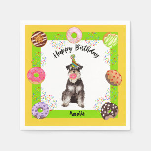 Servilleta De Papel Mineature Schnauzer Donuts Fiesta Napkins
