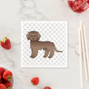 Servilleta De Papel Mini Goldendoodle Marrón Lindo Perro de Dibujos An