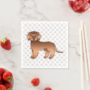 Servilleta De Papel Mini Goldendoodle Rojo Lindo Perro de Dibujos Anim