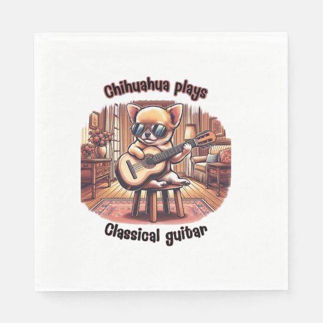 Servilleta De Papel Mini Maestro Guitarrista Chihuahua (Anverso)