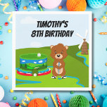 Servilleta De Papel Mini Putt Putt Birthday Cute Gopher Kids Fiesta<br><div class="desc">El encantador diseño de la servilleta incluye un adorable galleta al lado de un pequeño obstáculo de golf en forma de torta de cumpleaños,  con un molino de viento clásico girando al fondo,  añadiendo un toque caprichoso y divertido a la celebración.</div>
