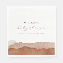 Servilleta De Papel Minimal Boho Terracotta Ombre Desierto Baby Shower