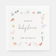 Minimal Boho Wildflower Frame Baby Shower