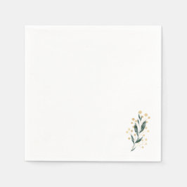 Servilleta De Papel Minimal Botanical | Soft Greenery & Gold Accent