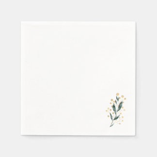 Servilleta De Papel Minimal Botanical | Soft Greenery & Gold Accent