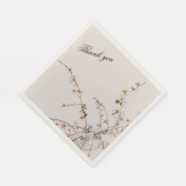Servilleta De Papel Minimal Cherry Blossom Branches in Glass Vase