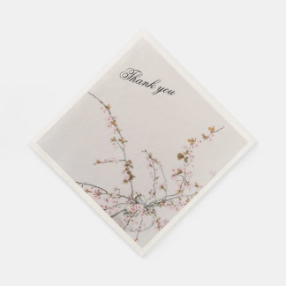 Servilleta De Papel Minimal Cherry Blossom Branches in Glass Vase