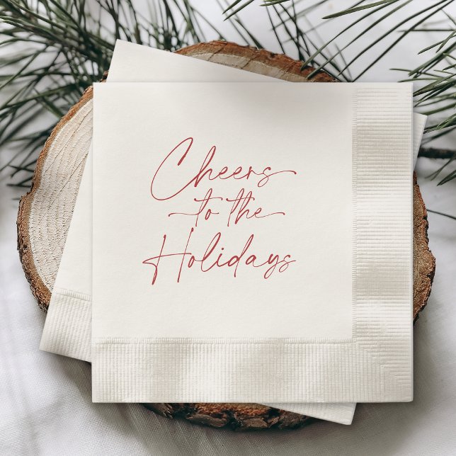 Servilleta De Papel Minimal Christmas Napkin “Cheers to the Holidays” (Subido por el creador)
