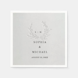 Servilleta De Papel Minimal Faux Blind Deboss Cotton Wedding Napkins