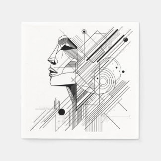 Servilleta De Papel Minimal Geometric Face