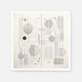 Servilleta De Papel Minimal Geometric Line Art