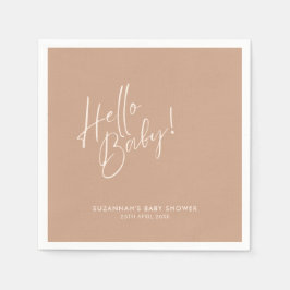 Servilleta De Papel Minimal Neutral Modern Baby Shower