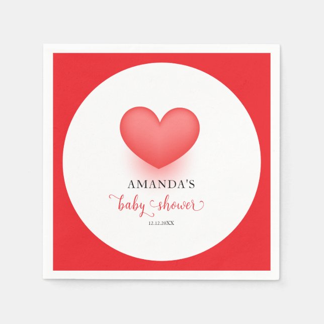 Servilleta De Papel Minimal pequeño querido San Valentín Baby Shower (Anverso)