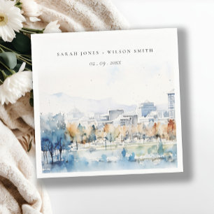 Servilleta De Papel Minimal San José, Boda de acuarela de California