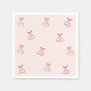 Servilleta De Papel Minimalismo de contorno de cereza