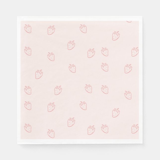 Servilleta De Papel Minimalismo de Fresa (Anverso)