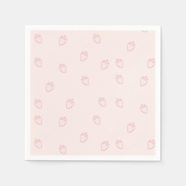 Servilleta De Papel Minimalismo de Fresa (Anverso)