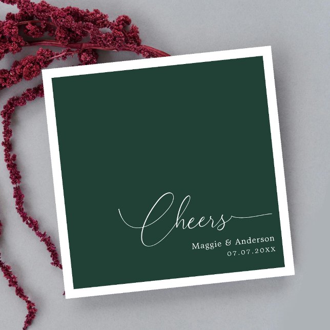 Servilleta De Papel Minimalismo monogramado: Saludos a la pareja feliz (Monogrammed Minimalism: Cheers to the Happy Couple Napkins)