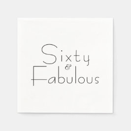 Servilleta De Papel Minimalist Black 60 & Fabulous 60th Birthday Party