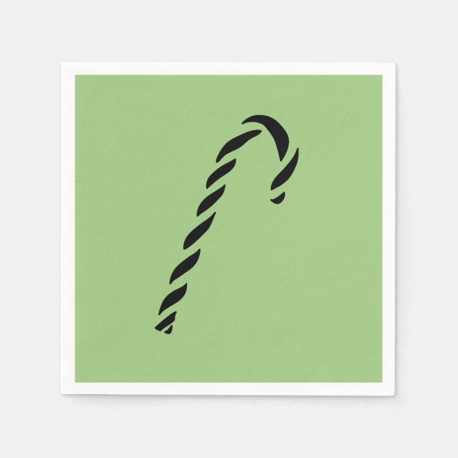 Servilleta De Papel Minimalist Black Christmas Candy cane (Anverso)