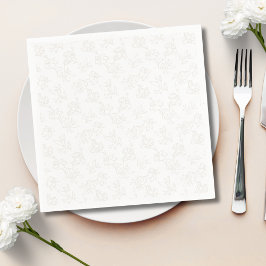 Servilleta De Papel Minimalist Botanical Floral Pattern Beige Gold