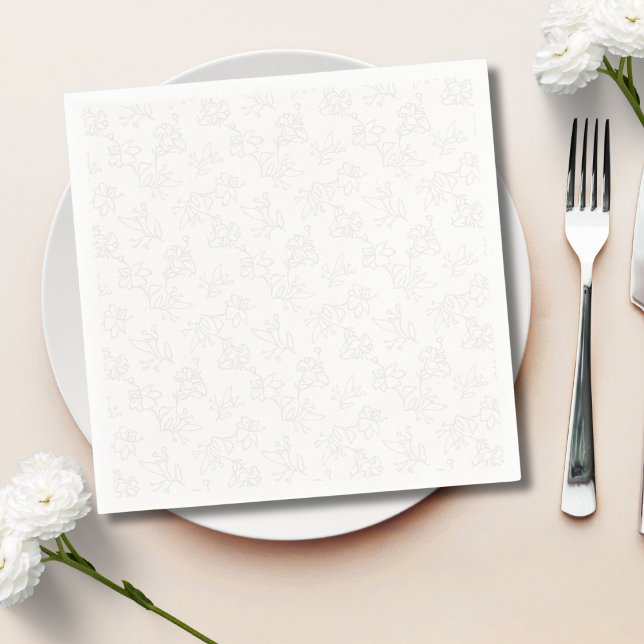 Servilleta De Papel Minimalist Botanical Floral Pattern Beige Gold (Subido por el creador)