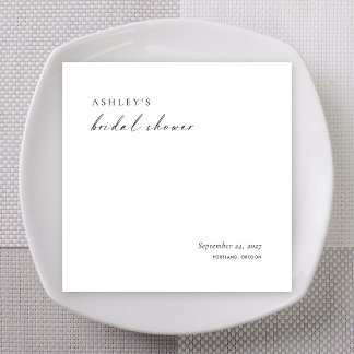 Servilleta De Papel Minimalist Bridal Shower Napkins | Modern Elegant