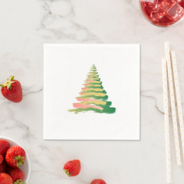 Servilleta De Papel Minimalist Brushstroke Christmas Tree