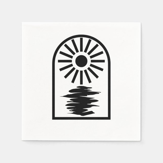 Servilleta De Papel Minimalist Celestial Sun and water (Anverso)