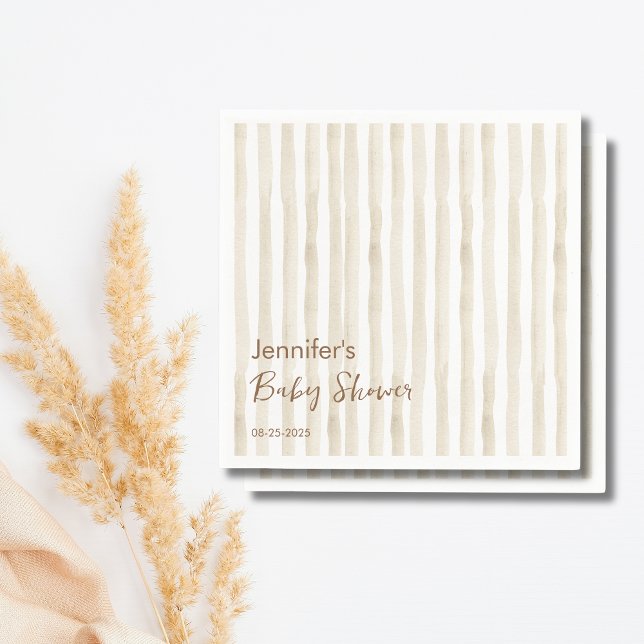 Servilleta De Papel Minimalist Cream Vertical Stripe Rustic Baby (Subido por el creador)