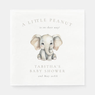 Servilleta De Papel Minimalist Elephant Little Peanut Baby Shower
