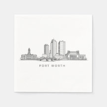 Minimalist Fort Worth Skyline Line Art