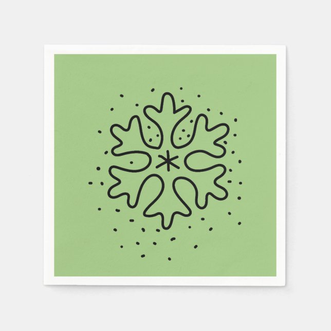 Servilleta De Papel Minimalist handdrawn snowflake (Anverso)