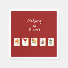 Servilleta De Papel Minimalist Mahjong Flower Tiles Paper Napkin